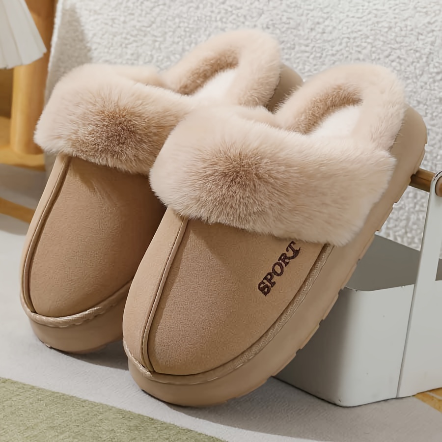 Street Fashion Ladies - Winter Warm Sports Fluffy Slippers Women