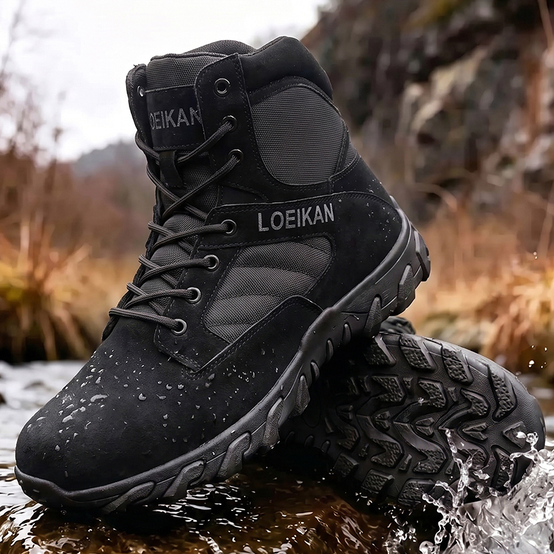 Mesh Top Layering - Men's Tactical Combat Boots Suede &