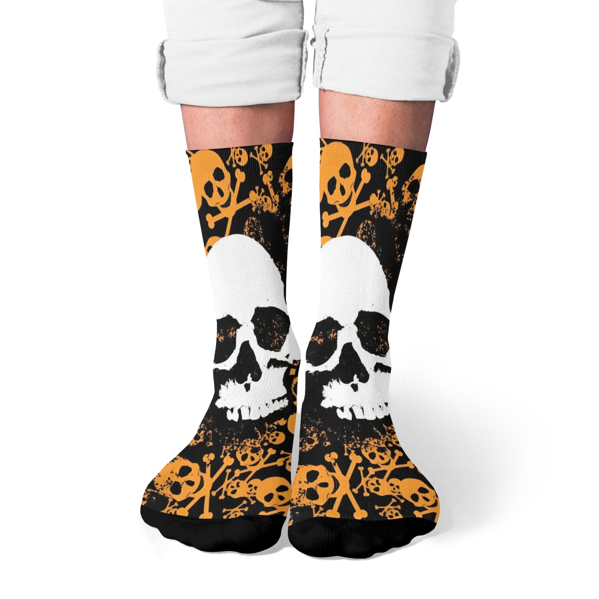 Street Fashion Style Youtube - Pirate Skull Socks Non-slip Elastic Breathable
