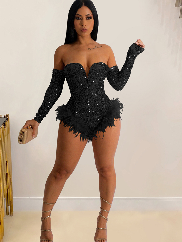 Fashion Sexy Monochrome Sequin - Street Fashion Online recension och pris