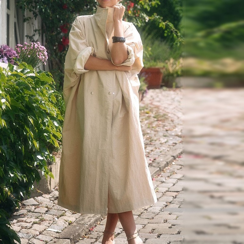 Women Stand‑Collar Loose Slim‑ - Street Fashion Look recension och pris