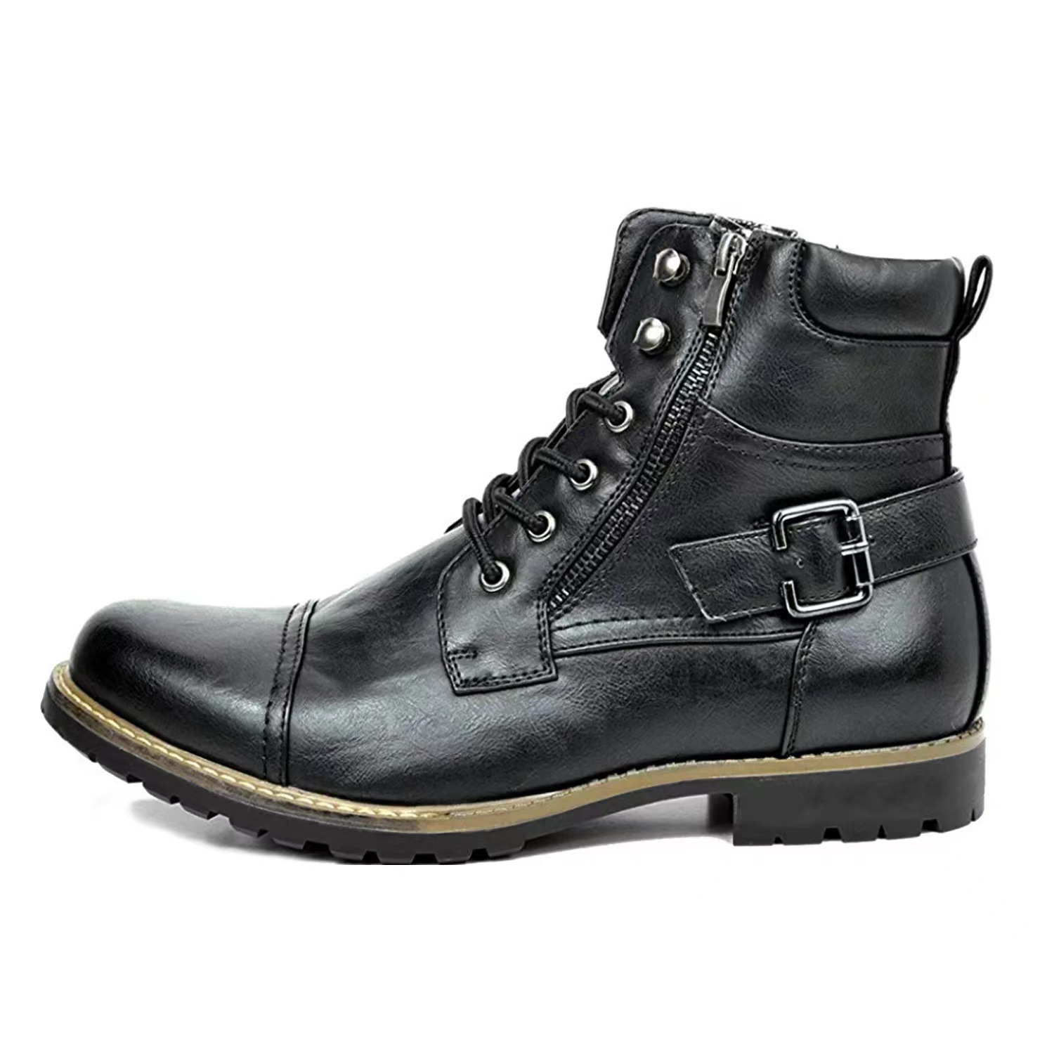 Men's Multi-Color Leather Ankl - Street Fashion Look recension och pris