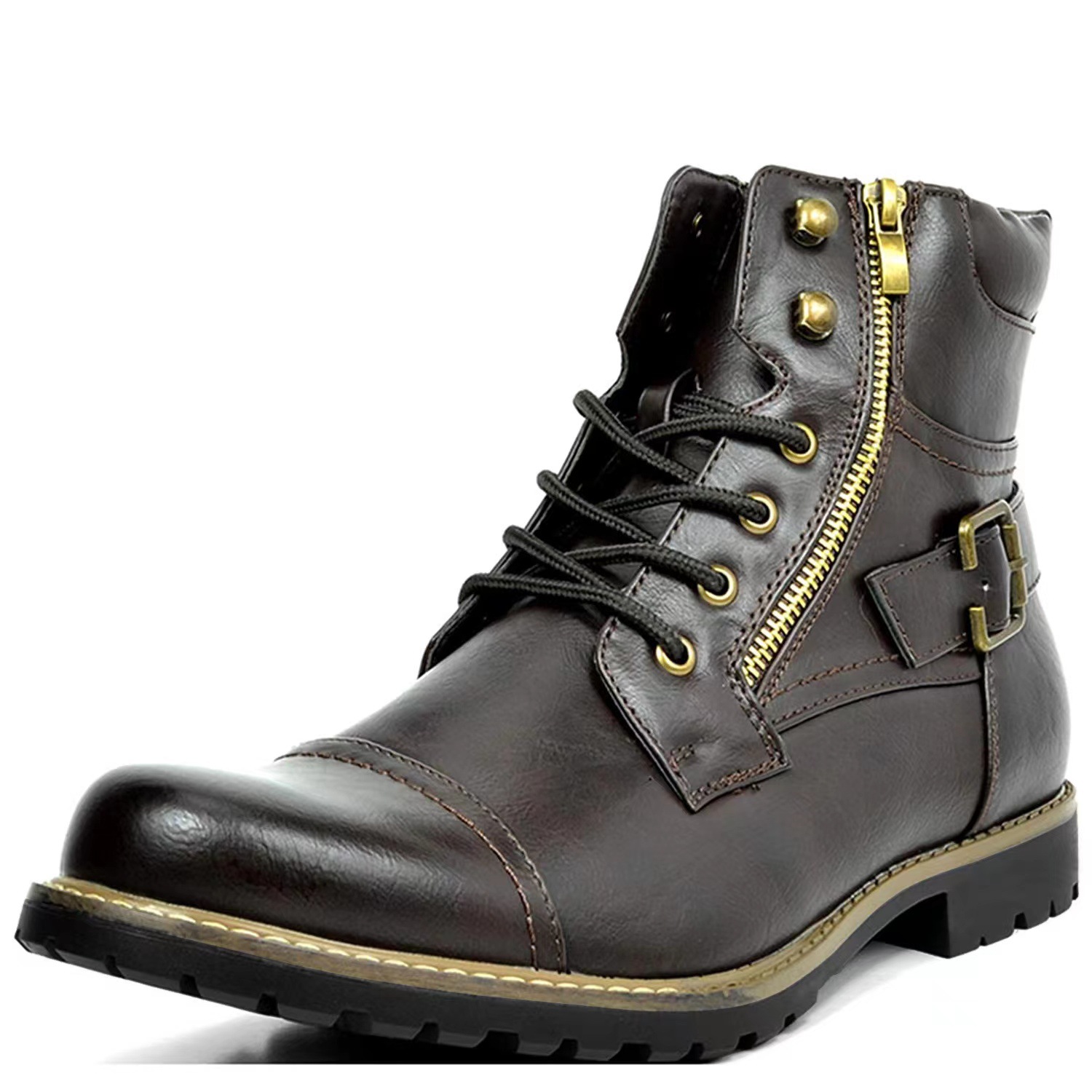 Men's Multi-Color Leather Ankl - Street Fashion Look recension och pris