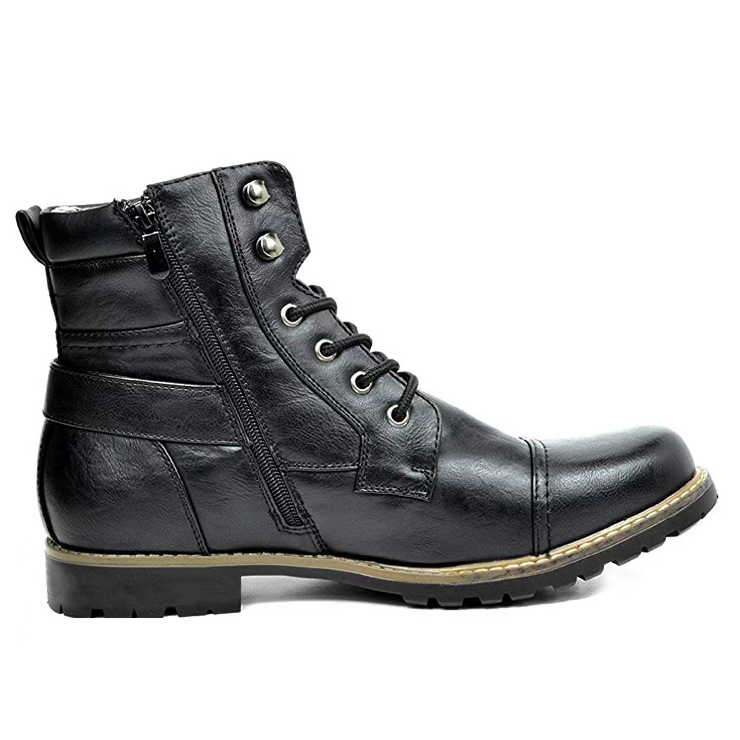 Men's Multi-Color Leather Ankl - Street Fashion Look recension och pris