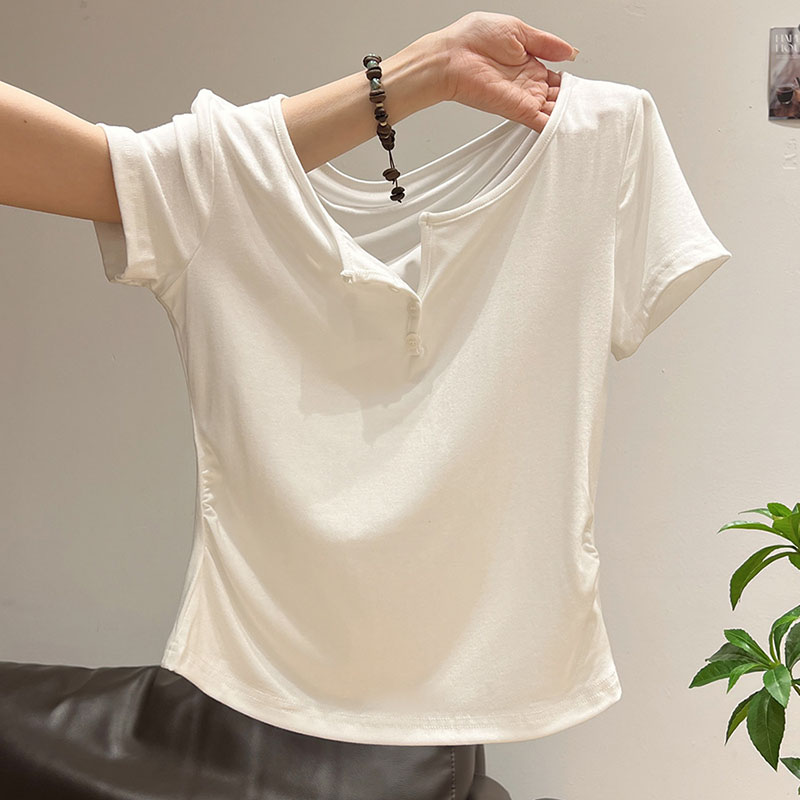 Women's Half-open Collar Butto - Korean Street Fashion Female recension och pris