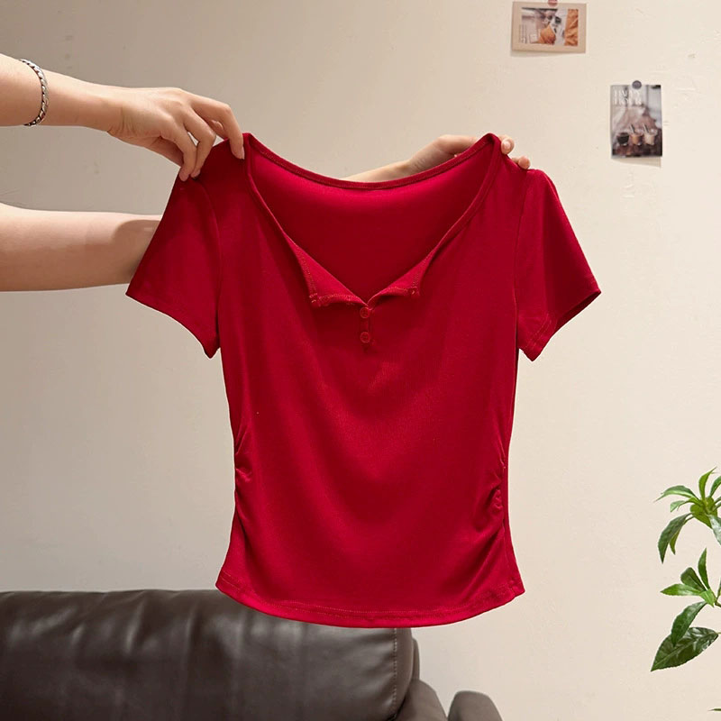 Women's Half-open Collar Butto - Korean Street Fashion Female recension och pris