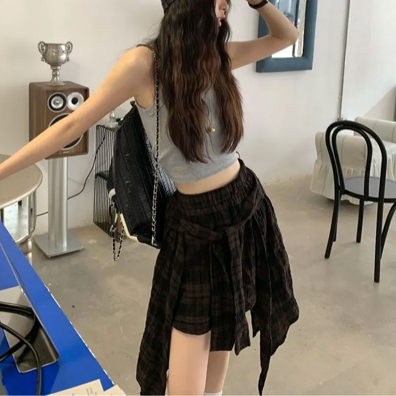 Fashion Irregular Vintage Plai - Korean Street Fashion Female recension och pris