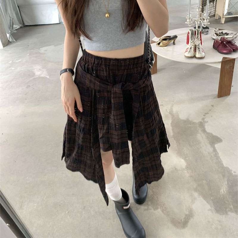 Fashion Irregular Vintage Plai - Korean Street Fashion Female recension och pris