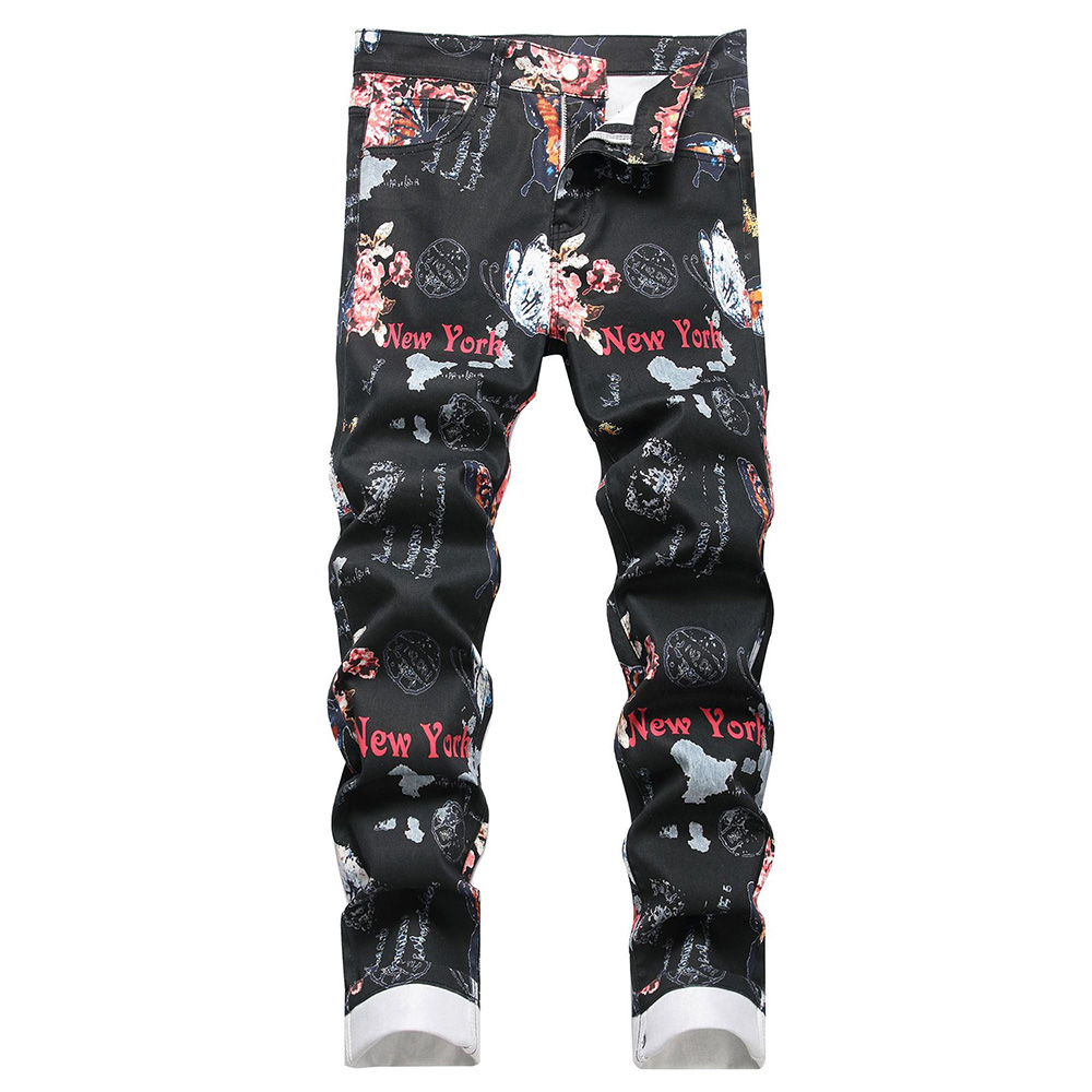 Men Digital Print Jeans Fashio - Street Fashion New York recension och pris