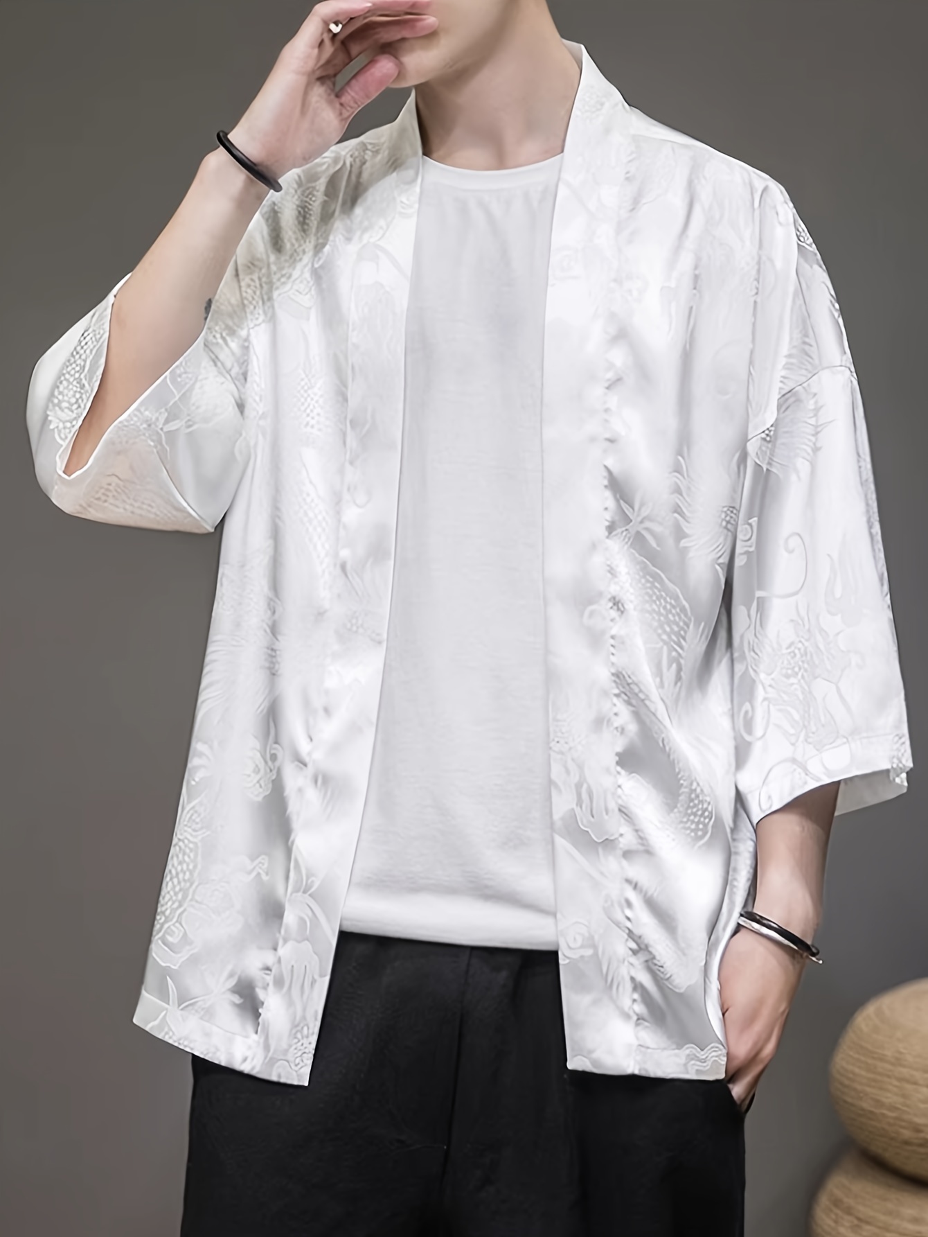 2026 Summer Men's Kimono 3D Pr - Street Fashion Designers recension och pris