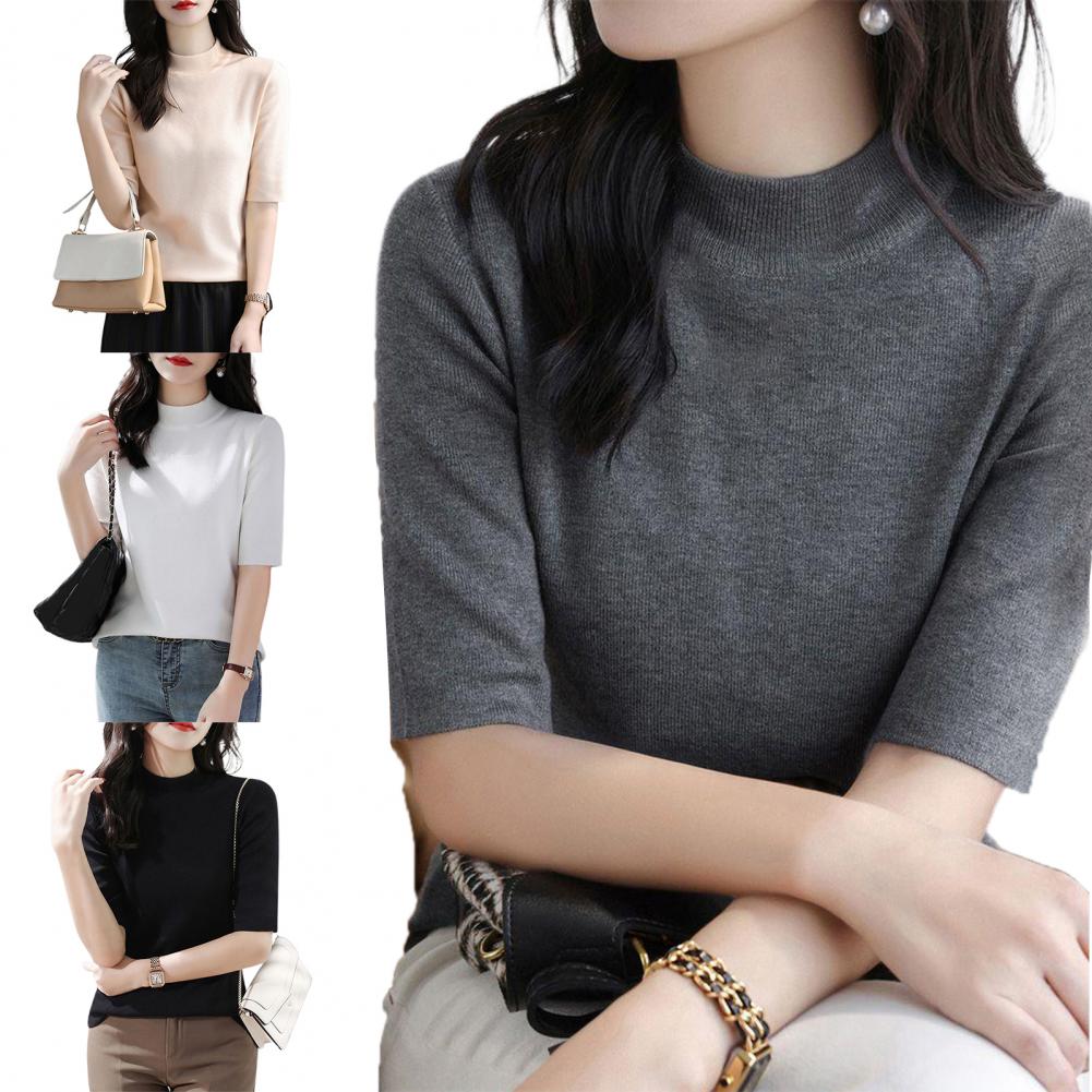 Summer Knitted Sweater Short S - Korean Street Fashion Female recension och pris
