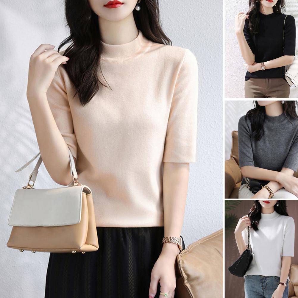 Summer Knitted Sweater Short S - Korean Street Fashion Female recension och pris