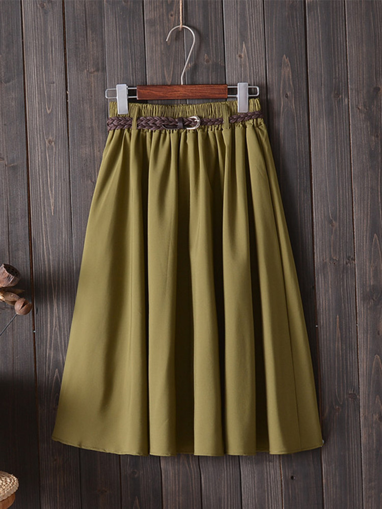Midi Knee Length Summer Skirt  - Korean Street Fashion Female recension och pris