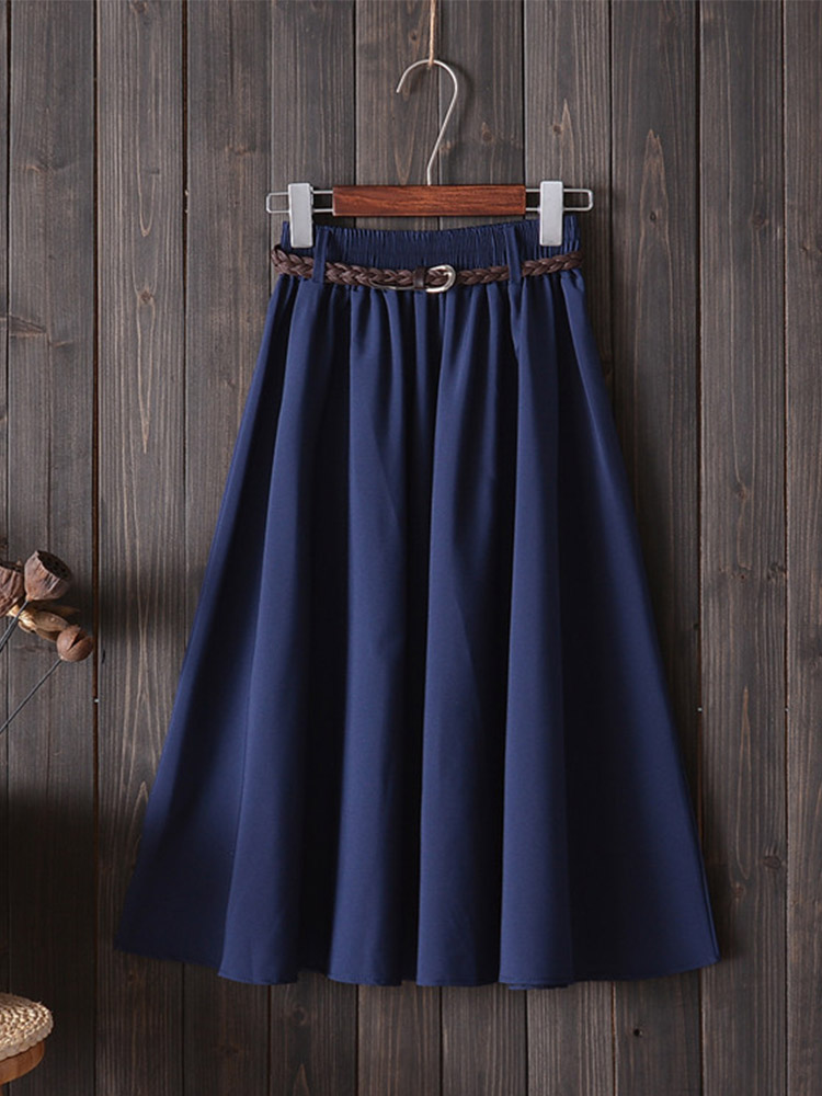 Midi Knee Length Summer Skirt  - Korean Street Fashion Female recension och pris