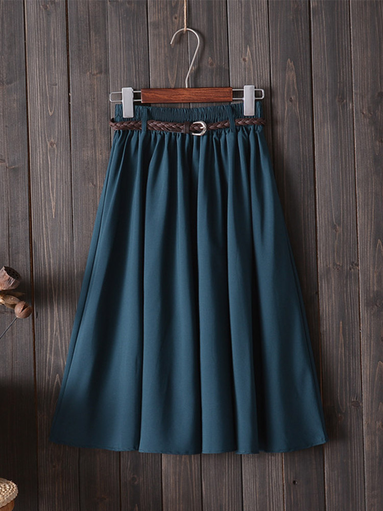 Midi Knee Length Summer Skirt  - Korean Street Fashion Female recension och pris