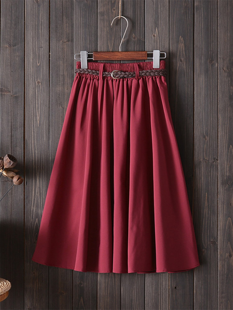 Midi Knee Length Summer Skirt  - Korean Street Fashion Female recension och pris