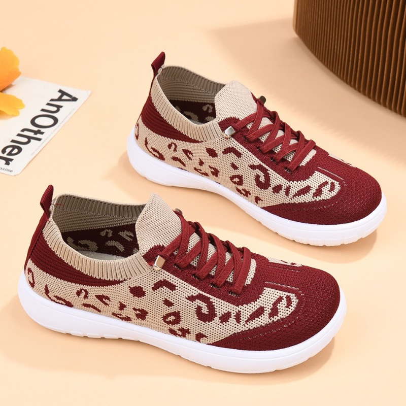 Women Lace‑up Leopard Knit Mid - Mesh Top Layering recension och pris