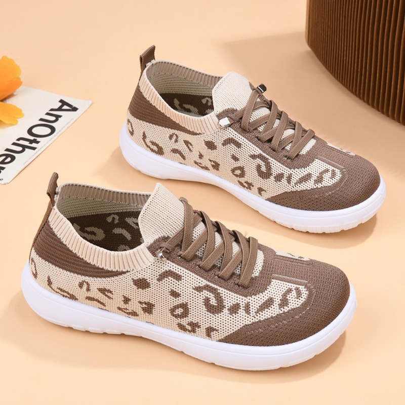 Women Lace‑up Leopard Knit Mid - Mesh Top Layering recension och pris