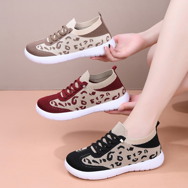 Women Lace‑up Leopard Knit Mid - Mesh Top Layering recension och pris