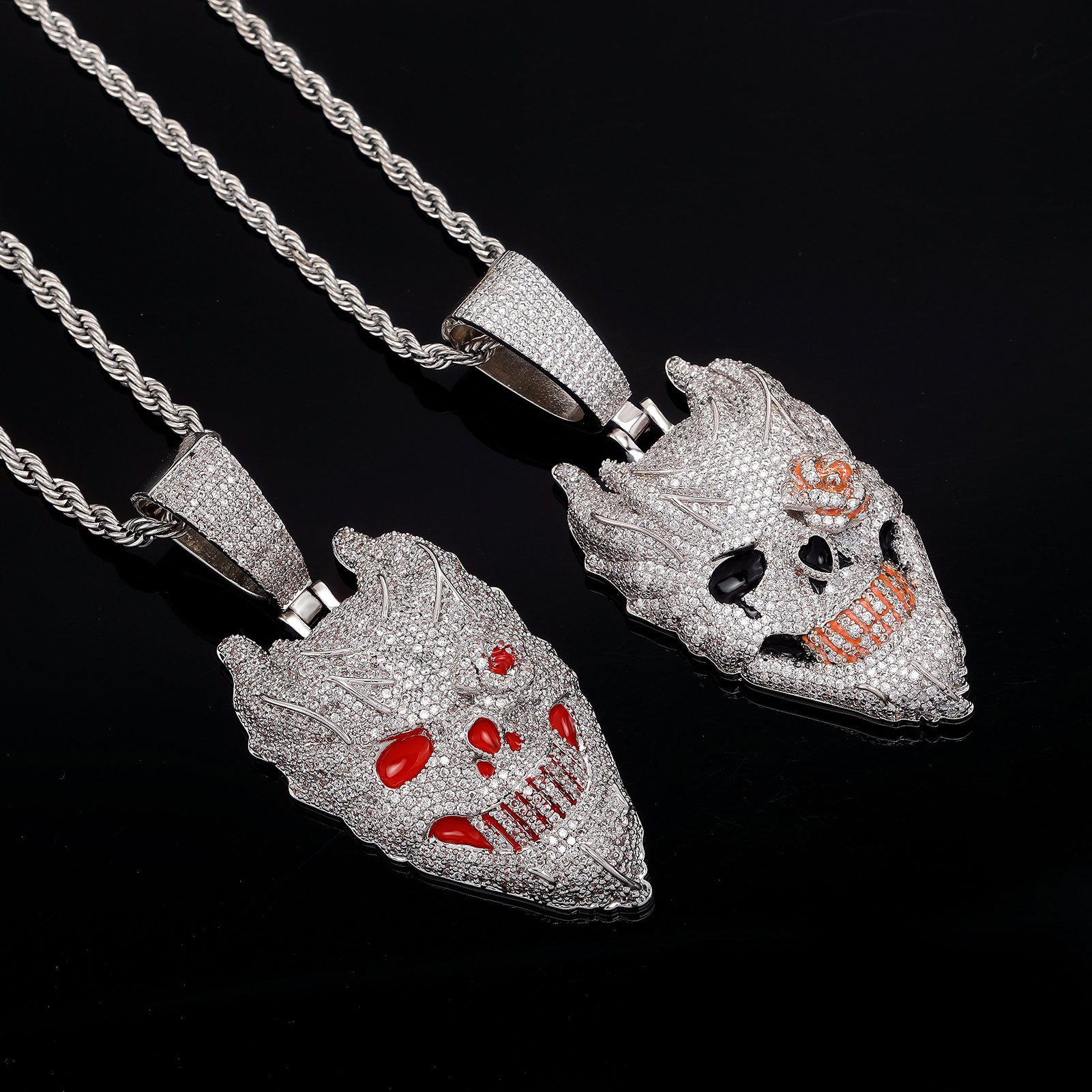 Silver Plated Devil Skull Pend - Fashion Street Singapore recension och pris