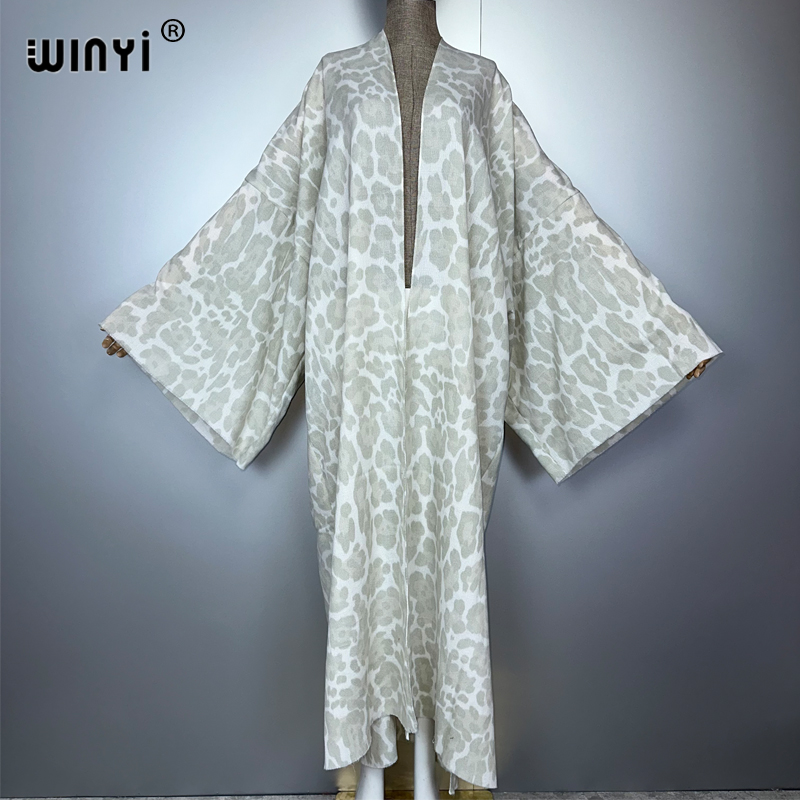 WINYI winter Leopard cardigan  - Street Fashion Kimono recension och pris
