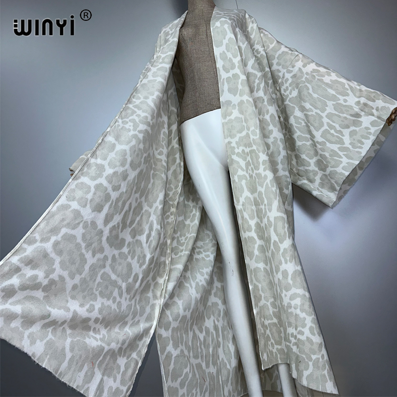WINYI winter Leopard cardigan  - Street Fashion Kimono recension och pris