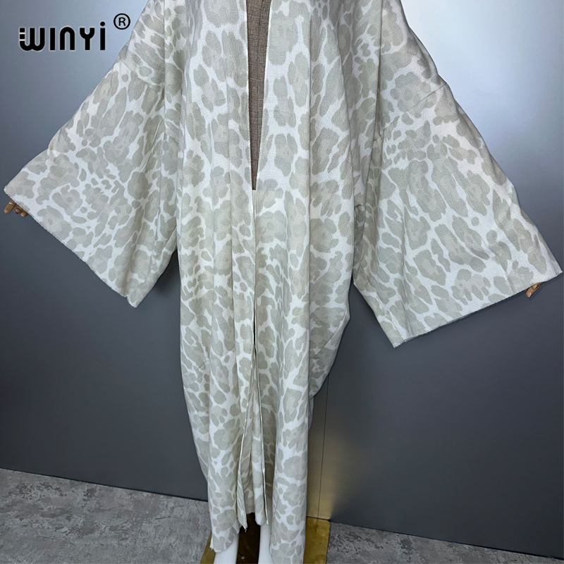 WINYI winter Leopard cardigan  - Street Fashion Kimono recension och pris