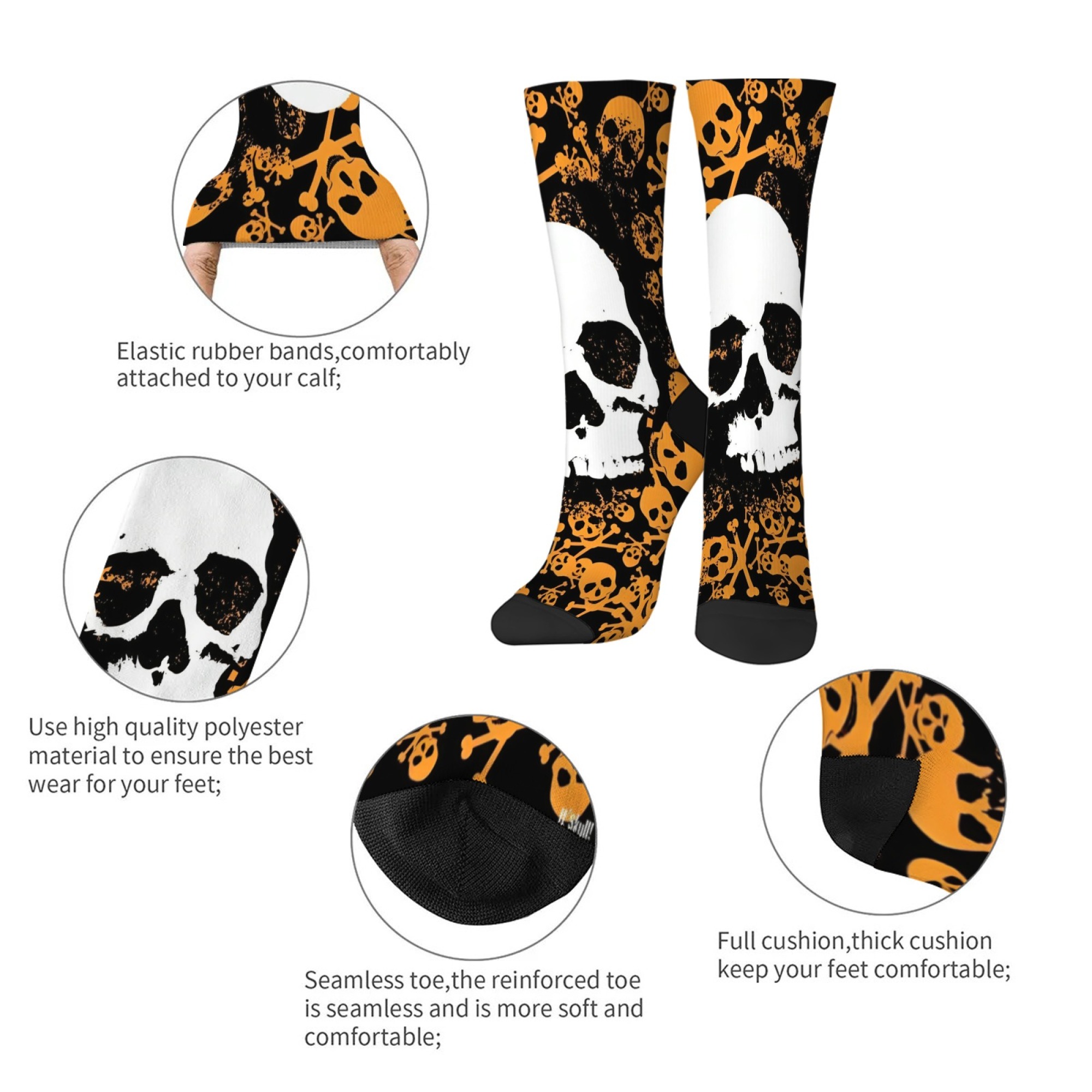 Pirate Skull Socks Non-slip El - Street Fashion Style Youtube recension och pris