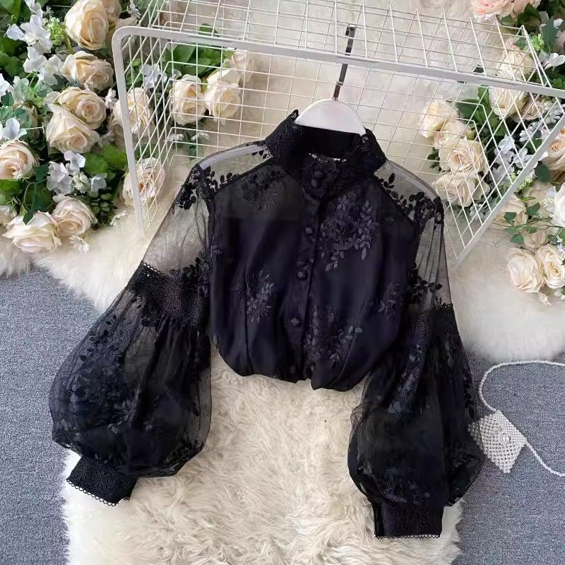 French Vintage Mesh Lace Blous - Mesh Top Layering recension och pris